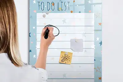 Magnetisch glazen memobord voor aan de muur to-do lijst