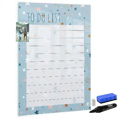 Magnetisch glazen memobord voor aan de muur to-do lijst