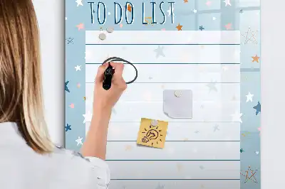 Magnetisch glazen memobord voor aan de muur to-do lijst