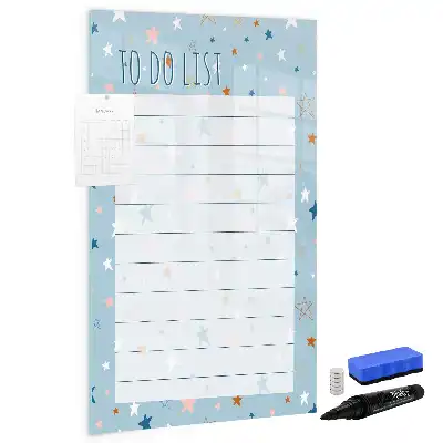 Magnetisch glazen memobord voor aan de muur to-do lijst