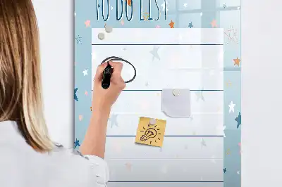 Magnetisch glazen memobord voor aan de muur to-do lijst