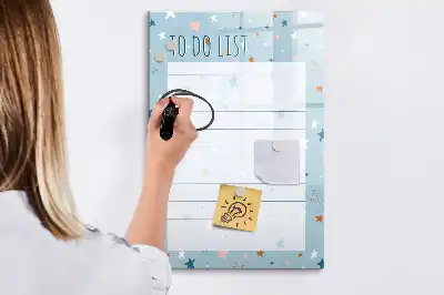 Magnetisch glazen memobord voor aan de muur to-do lijst