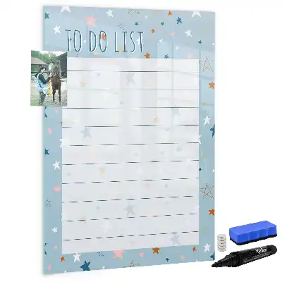 Magnetisch glazen memobord voor aan de muur to-do lijst