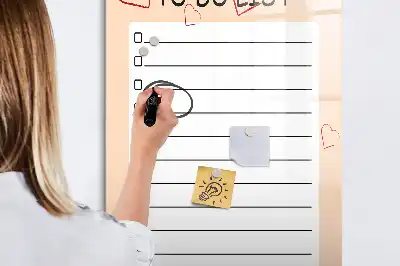 Glazen magneetbord met to-do lijst print decoratief whiteboard