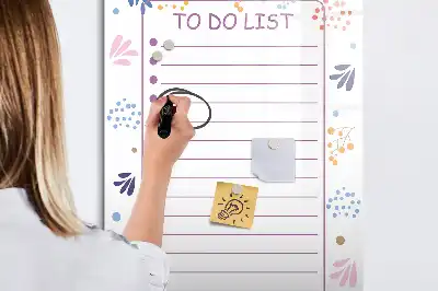 Magnetisch glazen memobord voor aan de muur to-do lijst