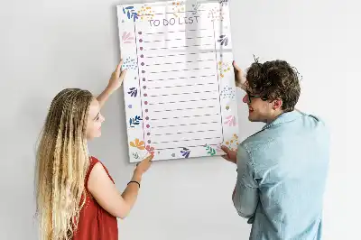 Magnetisch glazen memobord voor aan de muur to-do lijst