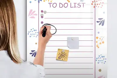 Magnetisch glazen memobord voor aan de muur to-do lijst