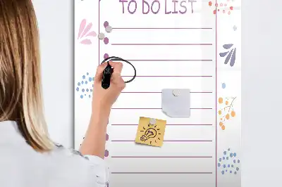 Magnetisch glazen memobord voor aan de muur to-do lijst
