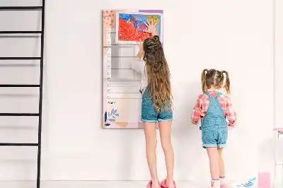 Glazen magneetbord met decoratieve print lijst van te doen taken