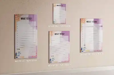 Glazen magneetbord met decoratieve print lijst van te doen taken