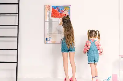 Glazen magneetbord met decoratieve print lijst van te doen taken