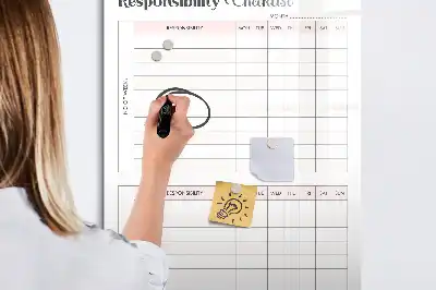 Glazen magneetbord met takenlijst print met decoratieve opdruk
