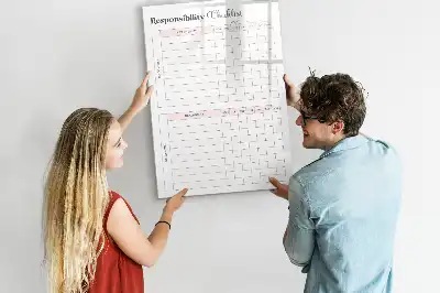 Glazen magneetbord met takenlijst print met decoratieve opdruk