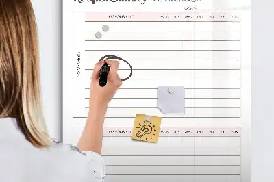 Glazen magneetbord met takenlijst print met decoratieve opdruk