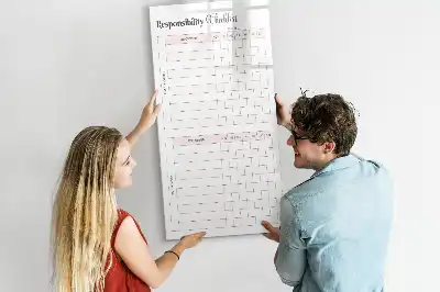 Glazen magneetbord met takenlijst print met decoratieve opdruk
