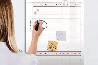 Glazen magneetbord met takenlijst print met decoratieve opdruk