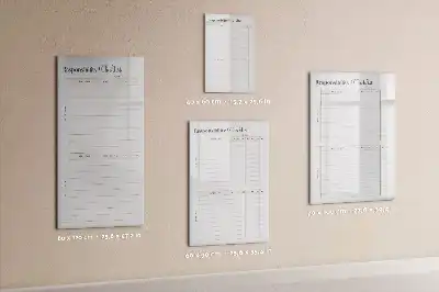 Glazen magneetbord met takenlijst print met decoratieve opdruk