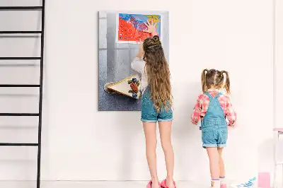 Magnetisch glazen memobord voor aan de muur ontwerp stuk taart