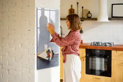 Magnetisch glazen memobord voor aan de muur ontwerp stuk taart