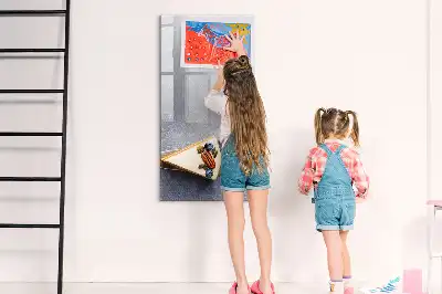 Magnetisch glazen memobord voor aan de muur ontwerp stuk taart