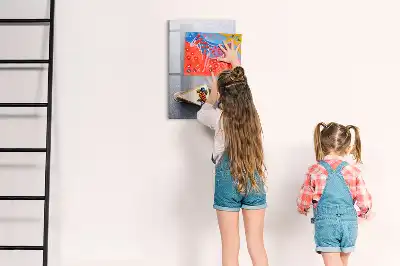 Magnetisch glazen memobord voor aan de muur ontwerp stuk taart