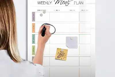 Magnetisch glazen memobord voor aan de muur wekelijks maaltijdplan