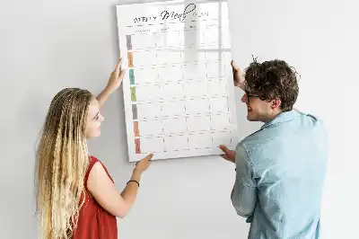 Magnetisch glazen memobord voor aan de muur wekelijks maaltijdplan