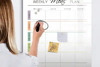 Magnetisch glazen memobord voor aan de muur wekelijks maaltijdplan