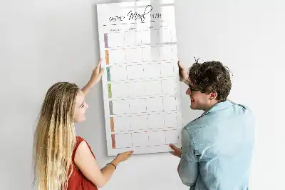 Magnetisch glazen memobord voor aan de muur wekelijks maaltijdplan