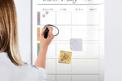 Magnetisch glazen memobord voor aan de muur wekelijks maaltijdplan