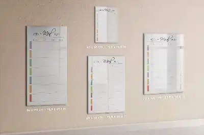 Magnetisch glazen memobord voor aan de muur wekelijks maaltijdplan