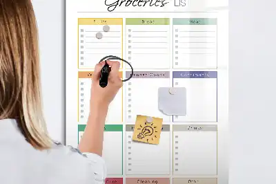 Glazen magneetbord met print uitvoering boodschappenlijst