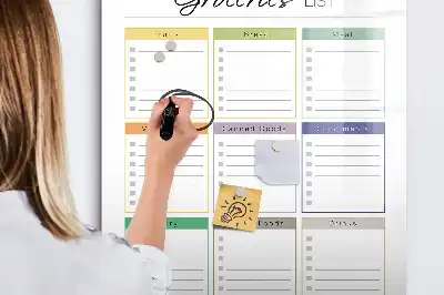 Glazen magneetbord met print uitvoering boodschappenlijst