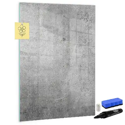 Glazen magneetbord met decoratieve print licht beton