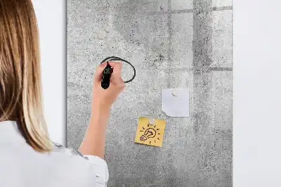 Glazen magneetbord met decoratieve print licht beton