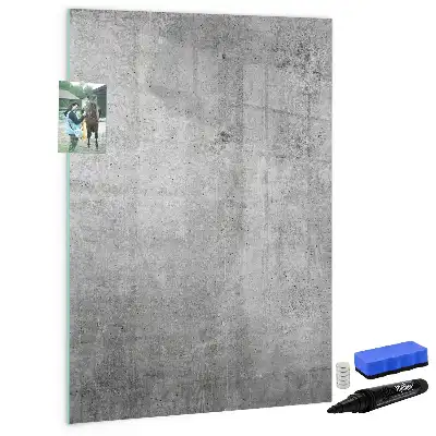 Glazen magneetbord met decoratieve print licht beton