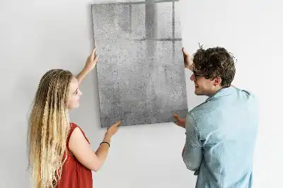 Glazen magneetbord met decoratieve print licht beton