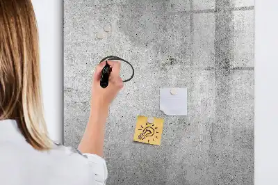 Glazen magneetbord met decoratieve print licht beton