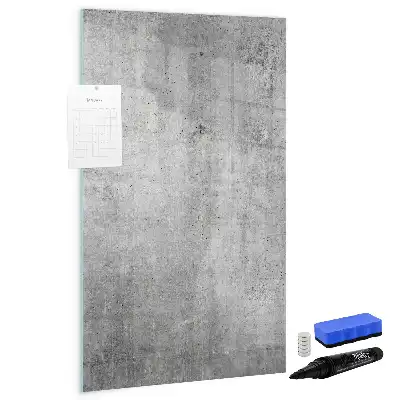 Glazen magneetbord met decoratieve print licht beton