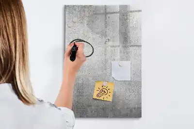 Glazen magneetbord met decoratieve print licht beton