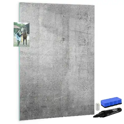 Glazen magneetbord met decoratieve print licht beton
