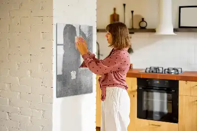 Glazen magneetbord met decoratieve print licht beton