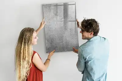 Glazen magneetbord met decoratieve print licht beton