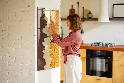 Glazen magneetbord met decoratieve print van ijs met topping