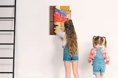 Glazen magneetbord met decoratieve print van ijs met topping