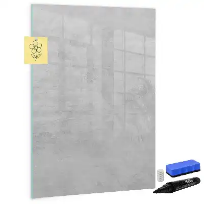 Magnetisch memobord van glas in de kleur licht beton