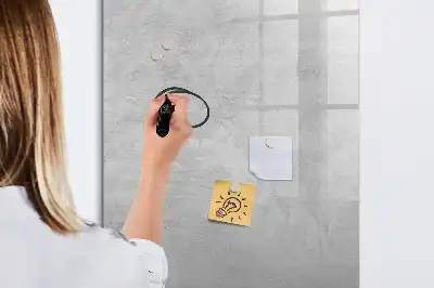 Magnetisch memobord van glas in de kleur licht beton