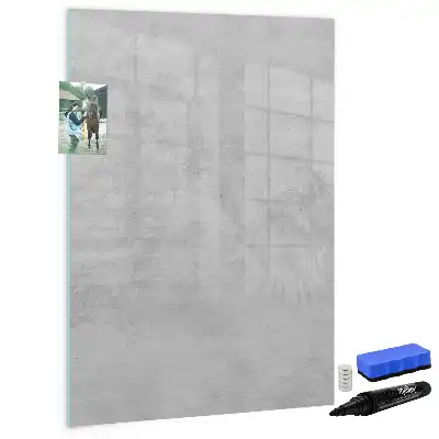 Magnetisch memobord van glas in de kleur licht beton