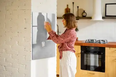 Magnetisch memobord van glas in de kleur licht beton