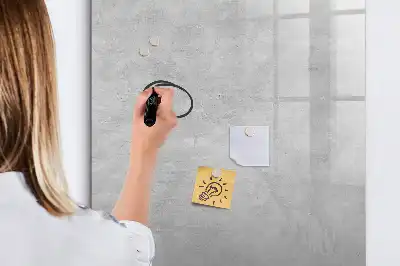 Magnetisch memobord van glas in de kleur licht beton